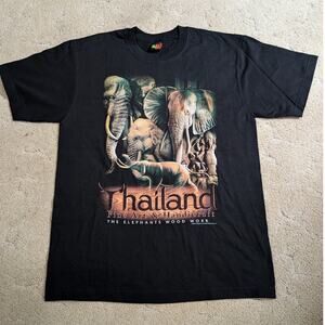 VTG Joligolf Elephant Thailand Adult Large Shirt Graphic Nature‎ Art Retro Y2K